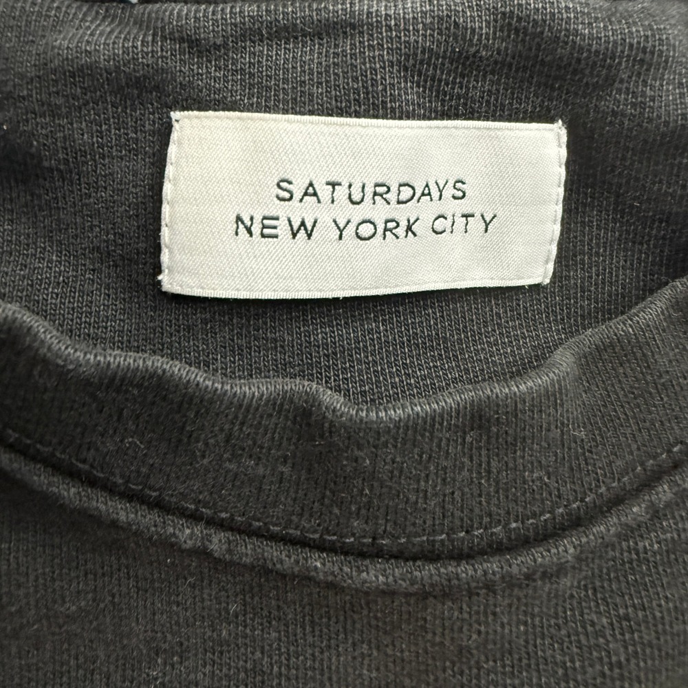 Saturdays New York City Mens Small Black Crewneck Sweatshirt Embroidered Logo - Picture 5 of 7